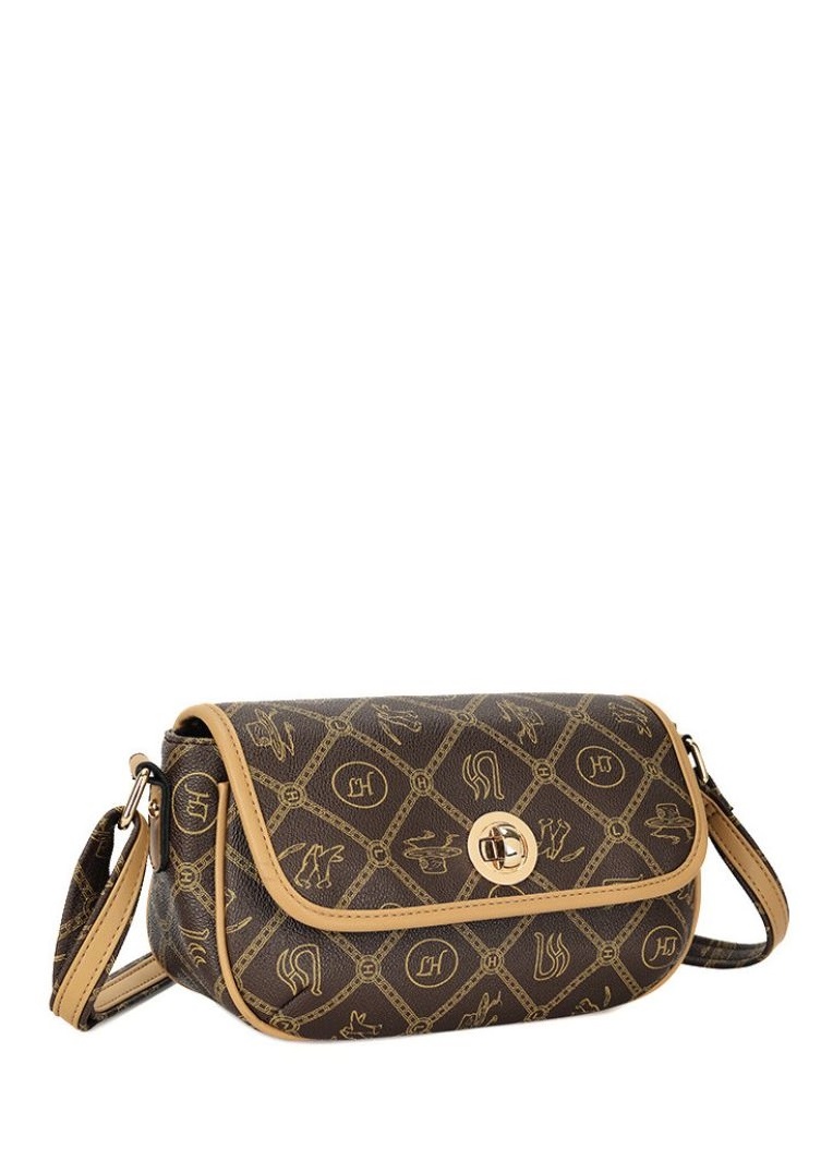 Vzorovaná hnedá pozdĺžna kabelka L & H