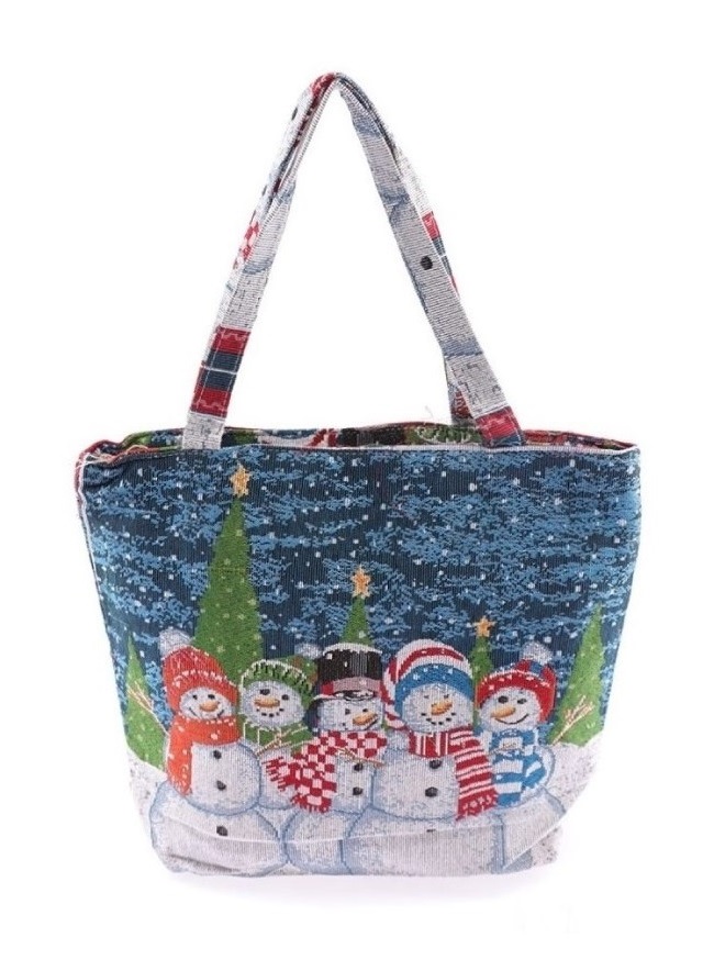 Látková taška na zips Snehuliaci
