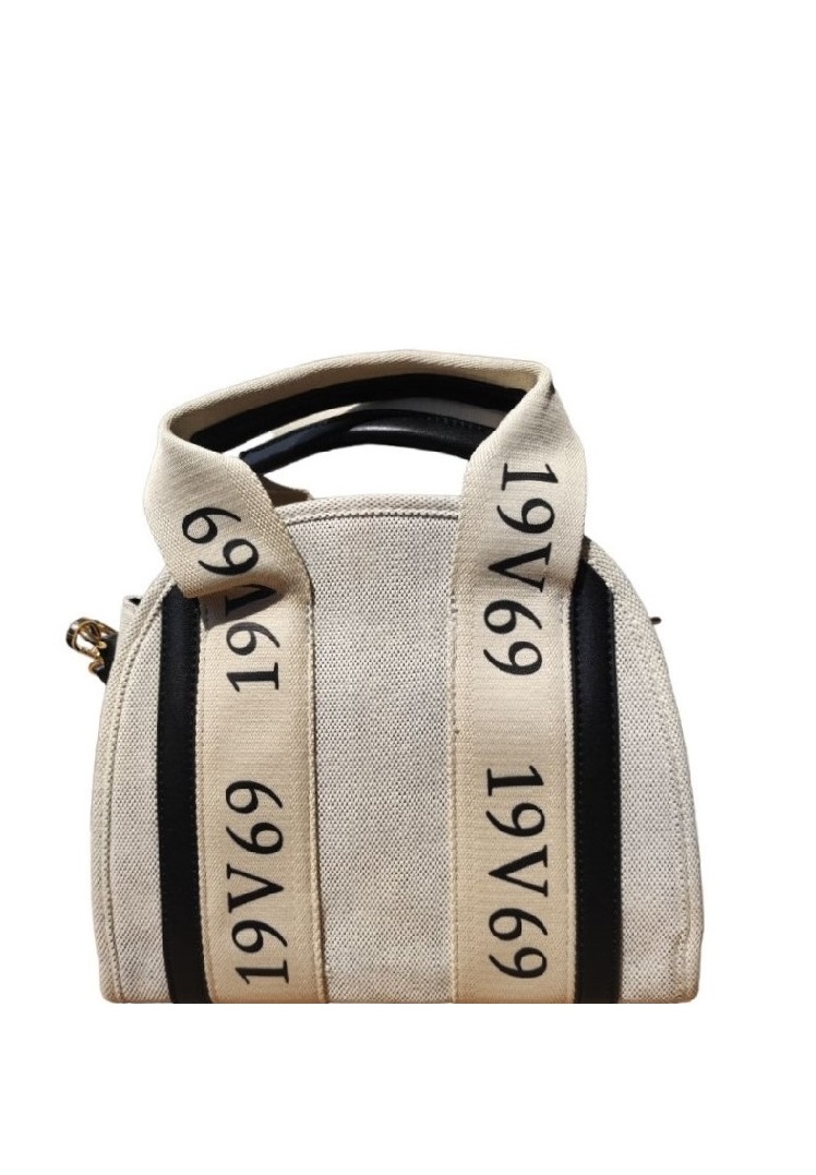 Látková béžová kabelka shopper Francesca nero 19V69 Italia 