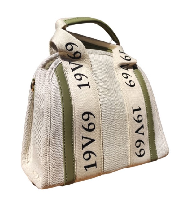 Látková béžová kabelka shopper Francesca grun 19V69 Italia 