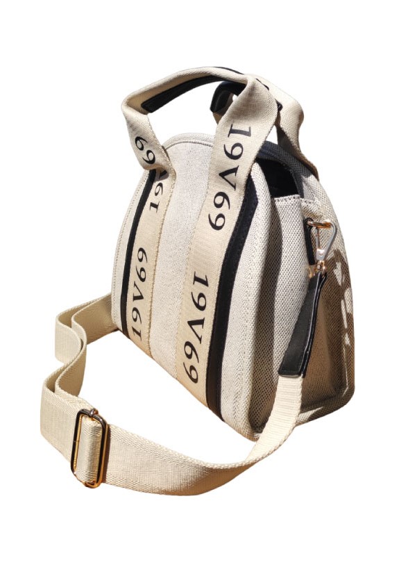 Látková béžová kabelka shopper Francesca nero 19V69 Italia 