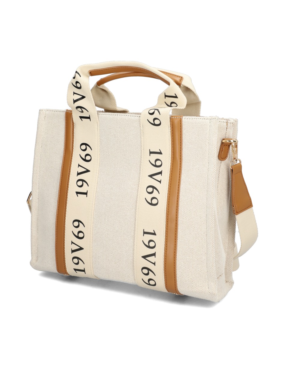 Látková béžová kabelka shopper Anna Braun 19V69 Italia 