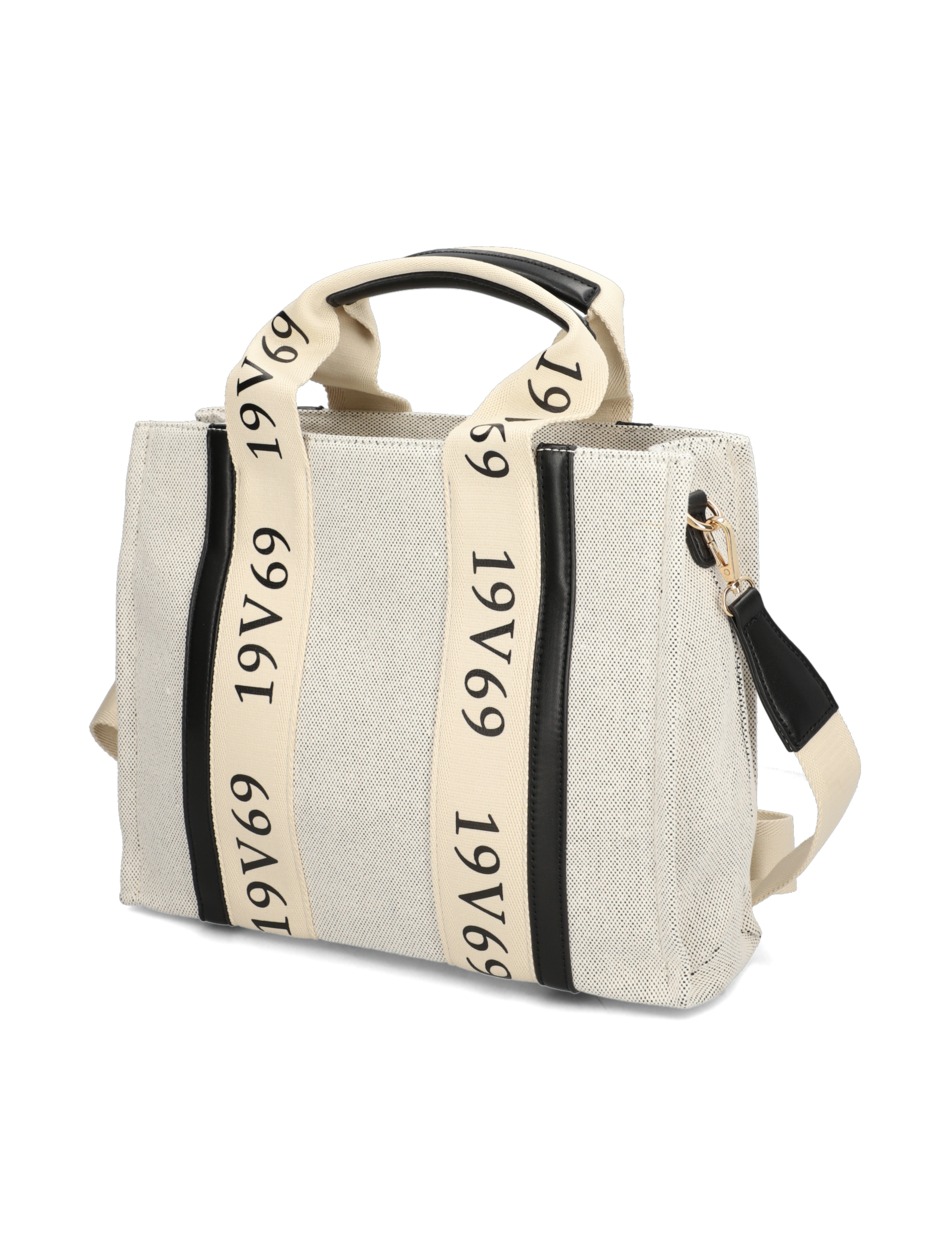 Látková béžová kabelka shopper Anna Nero 19V69 Italia 