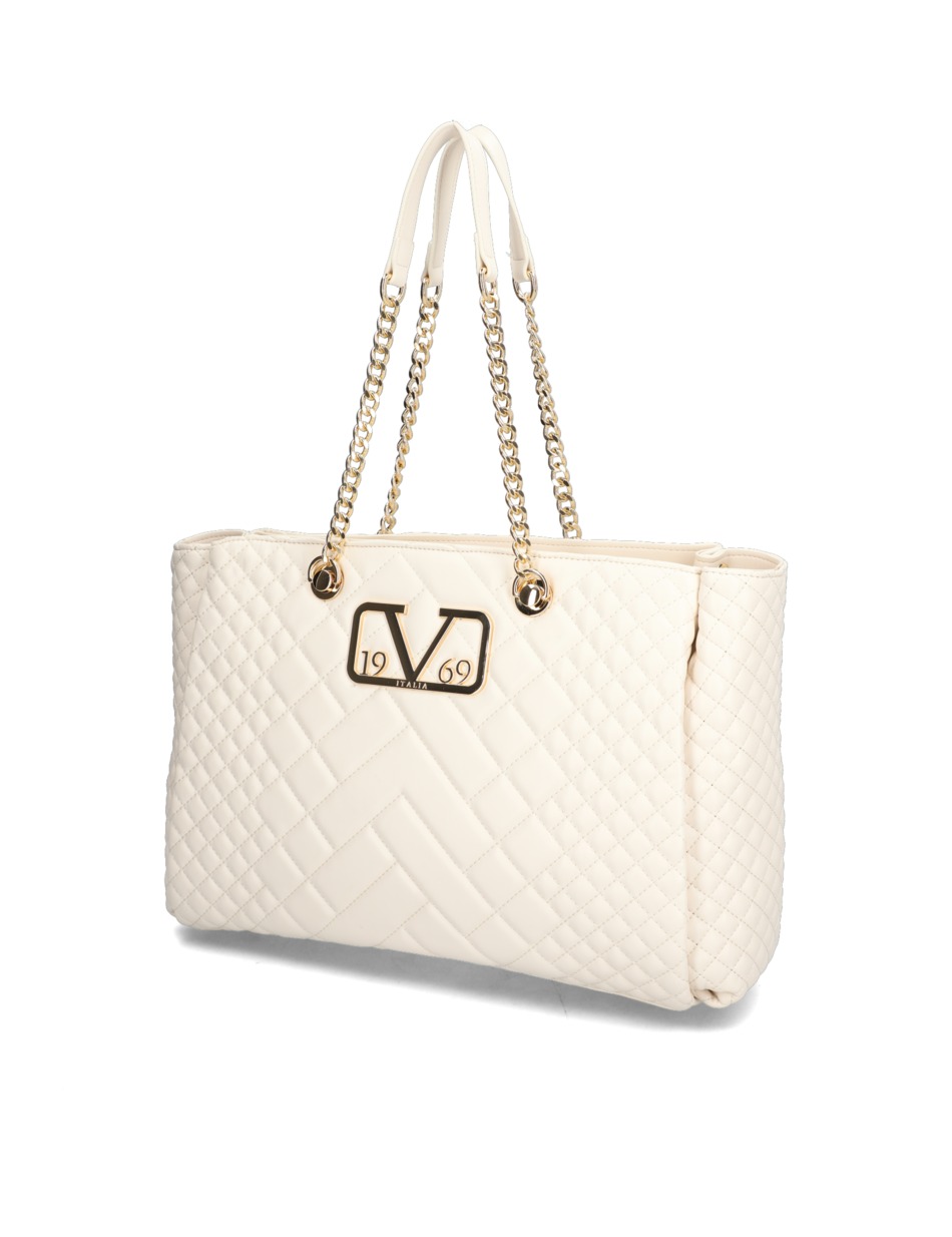 Biela kabelka Gaia Creme/Gold 19V69 Italia 