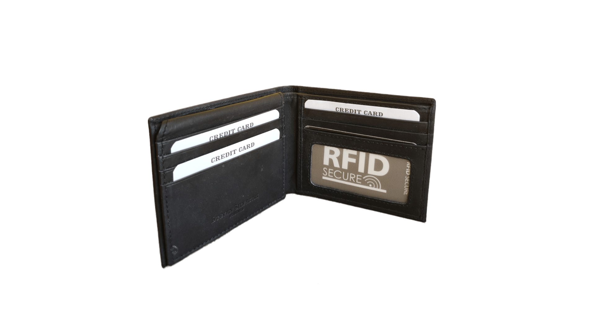 Čierna kožená peňaženka RFID Secure