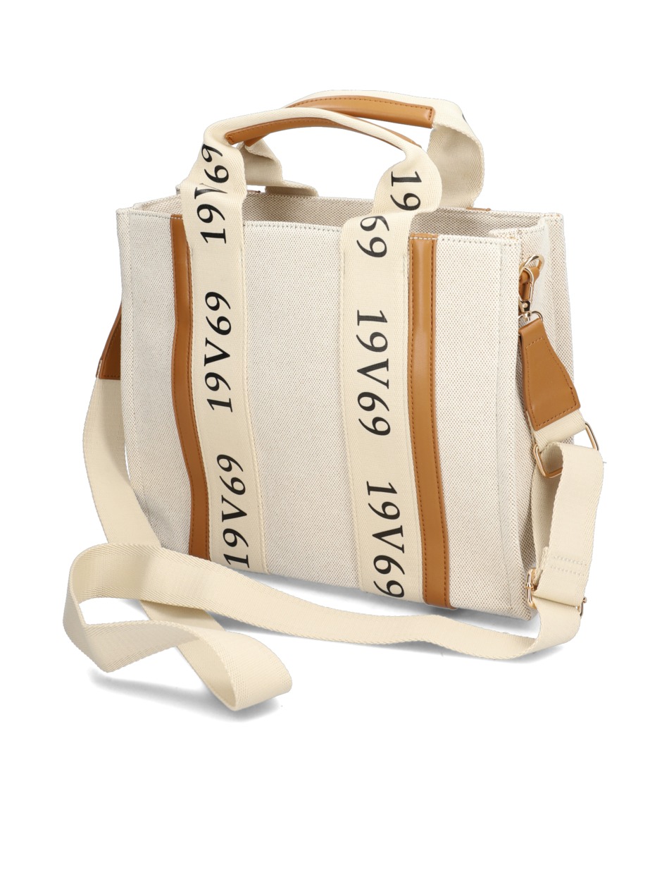 Látková béžová kabelka shopper Anna Braun 19V69 Italia 