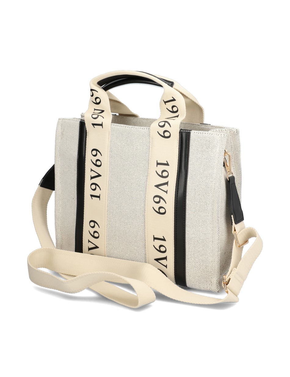 Látková béžová kabelka shopper Anna Nero 19V69 Italia 
