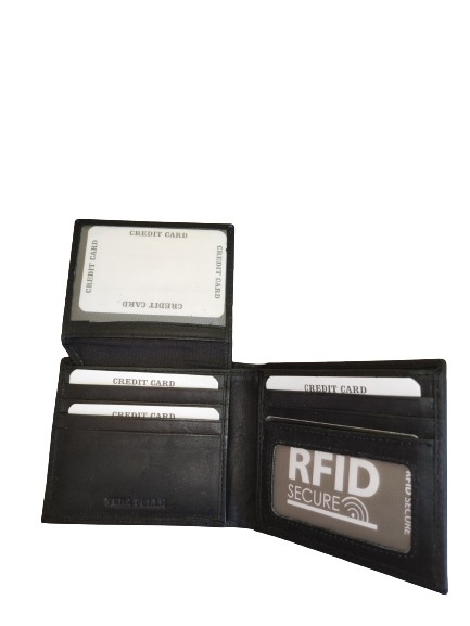 Čierna kožená peňaženka RFID Secure